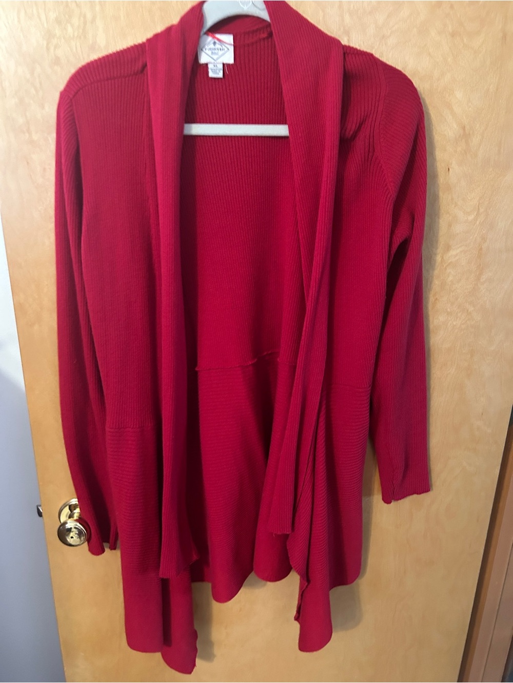 St. John's Bay Red Open-Front Draped Cardigan